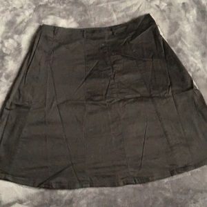 Black Cotton Ginny a-line skirt w/side zip